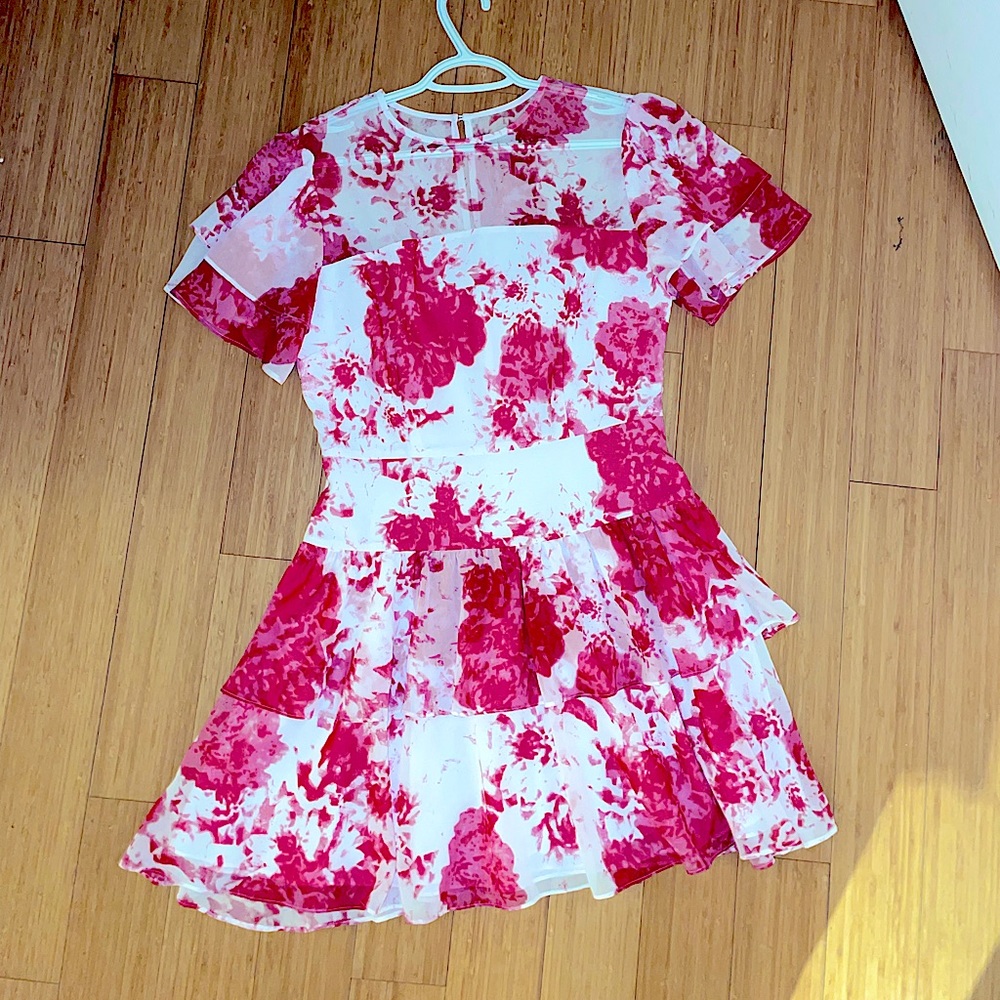 Keepsake Flutter Sleeve Floral Dress